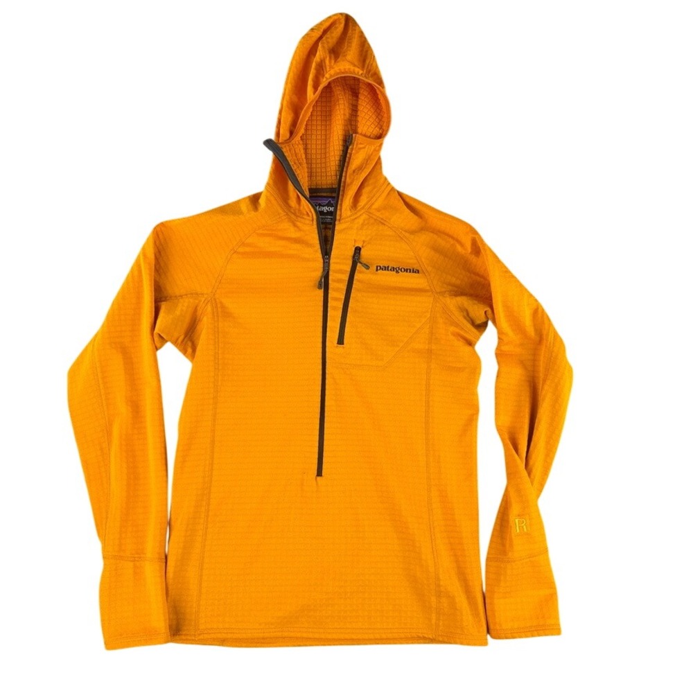 Patagonia R1 Hoody Mens XS‎ Orange Polartec Power Dry Grid Fleece 40074